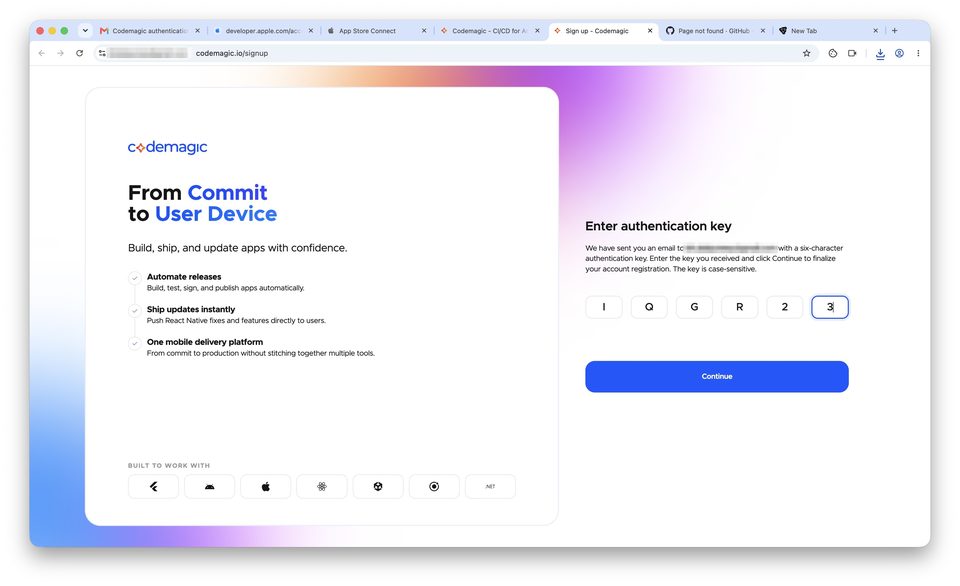 Регистрация в Codemagic и подключение GitHub-репозитория — шаг 2