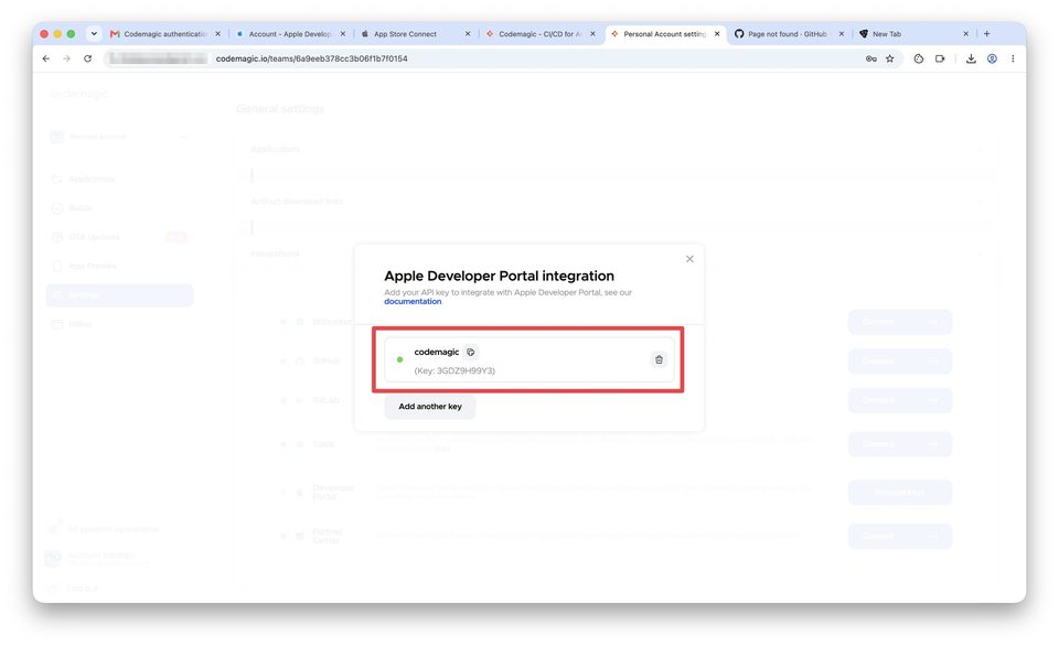 Подключение Apple Developer аккаунта к Codemagic — шаг 2