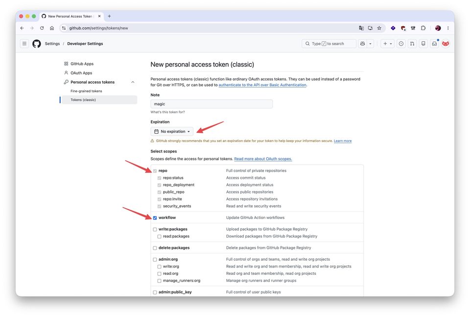 Создание GitHub Personal Access Token — шаг 4